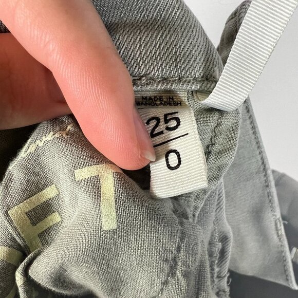 Loft‎ Womens Jeans Modern Skinny Crop Raw Hem Stretch Light Sage Green Size 25 - Picture 9 of 9